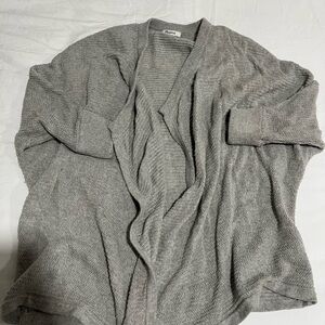 Gray Open-Front Cardigan